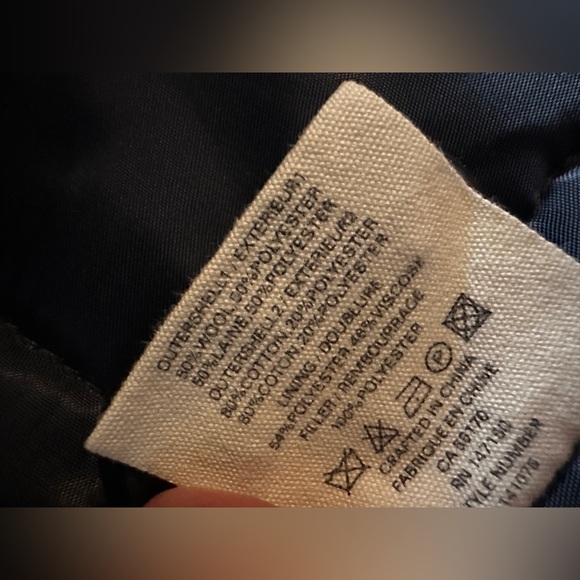 Frank & Oak Checkered Pea Coat - Navy and Burgundy - Picture 8 of 11